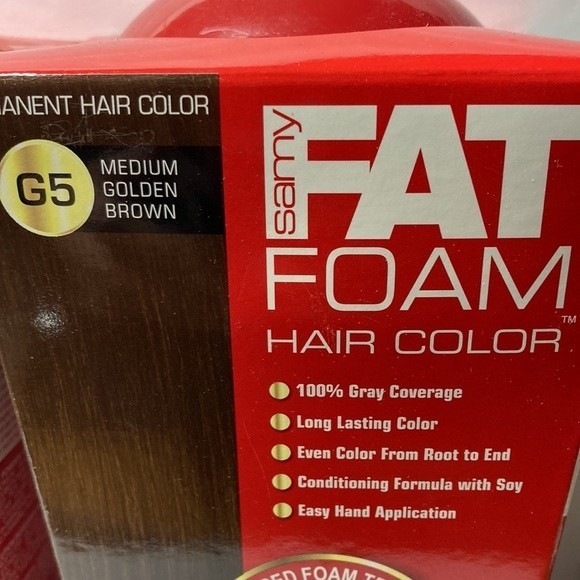 Samy Fat Foam Hair Color G5 Medium Golden Brown 2 Boxes Discontinued - Picture 3 of 14